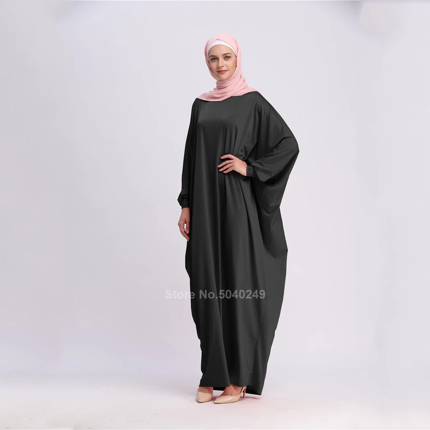 Мусульманское платье повседневное Свободное с рукавом летучая мышь женское для
