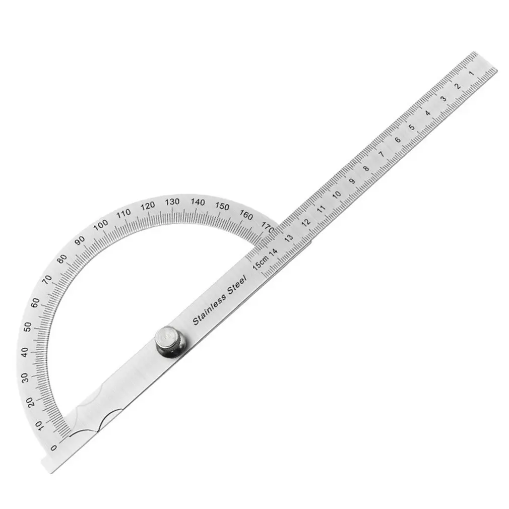 

180 Degree Adjustable Semicircle Protractor 150mm Adjustable Screw Design 0-180 Degree Arbitrary Rotation