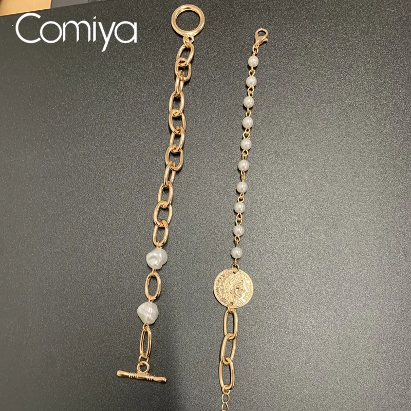 Корейский браслет Comiya золотой круглый кулон с акриловыми бусинами | Украшения и