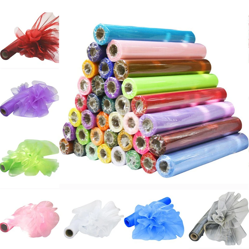 25 м X 29 см DIY отвесный органза рулон тюль для стула пояса банты настольная дорожка