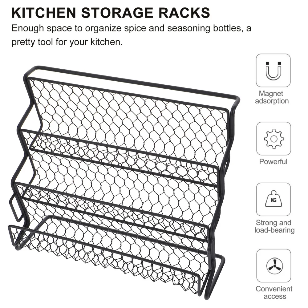 

1pc 3 Layer Storage Rack Kitchen Durable Storage Shelf Seasoning Box Organizer