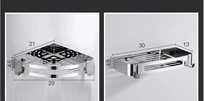

Nail or Nail Free 304 SUS bathroom hardware bathroom shelf accessories Corner shelf rack