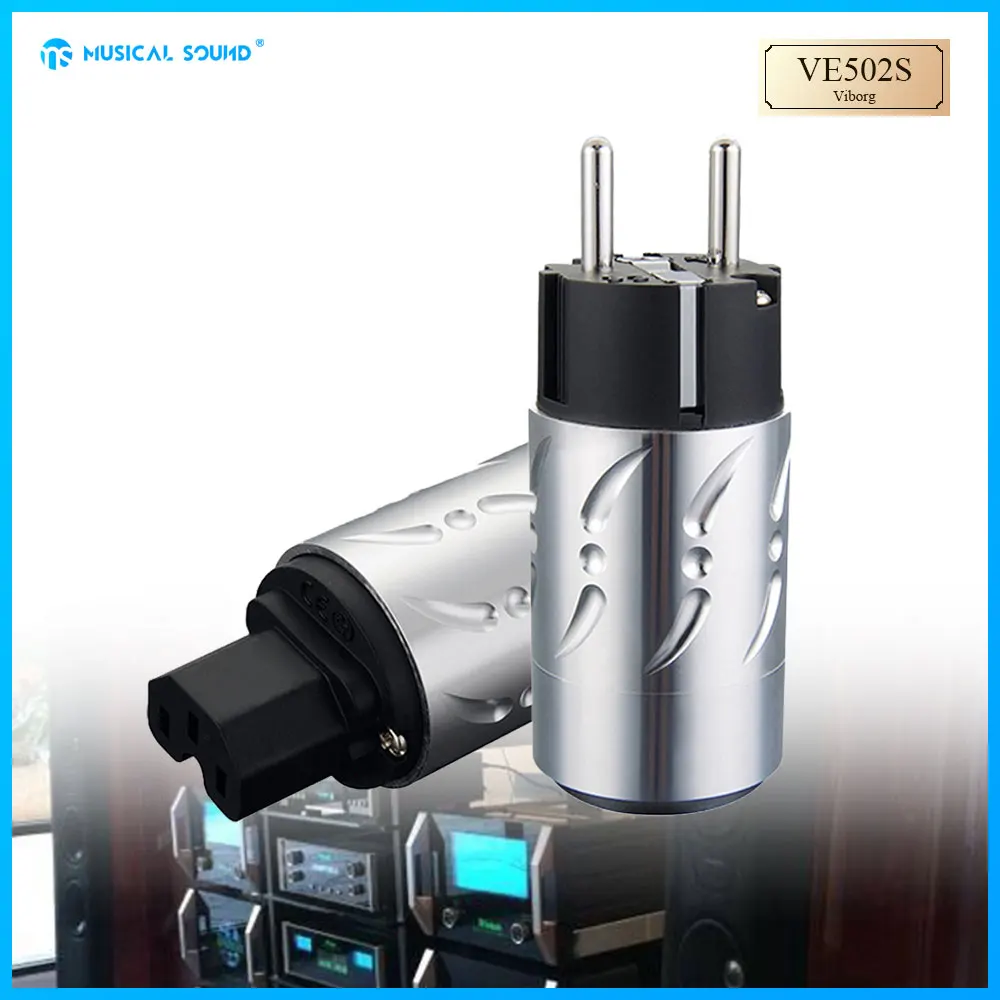 

Europe Eu Power Plug 24K Gold Plated Iec Audio Connector Female-Male Audio Amplifier Amp Us Power Cord Cables Eu Us Plug