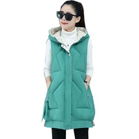 winter new waistcoat women street all match down vest top 2022 korean female loose hooded white duck down warm vest coat f056