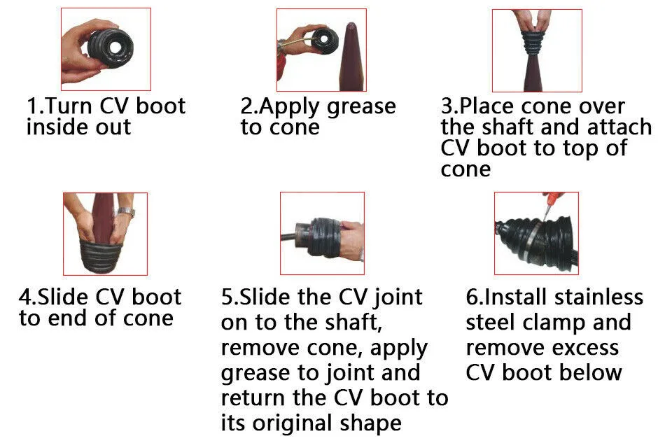 

1pcs Black Plastic CV Boot Installation Mount Cone Tool For Fitting Universal Stretch CV Boot Velocity Joint Accessories