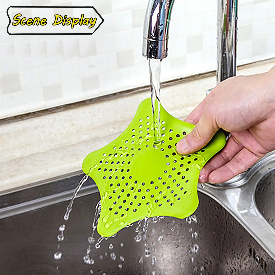 

PVC Drain Hair Catcher, Kitchen Sink Strainer Bathroom Shower Sink Stopper Drain Cover Hair Trap Filter for Kitchen Random Color