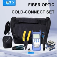 12pcs fiber optic ftth tool kit with fc 6s fiber cleaver optical power meter 5km visual fault locator cfs 2 wire stripper