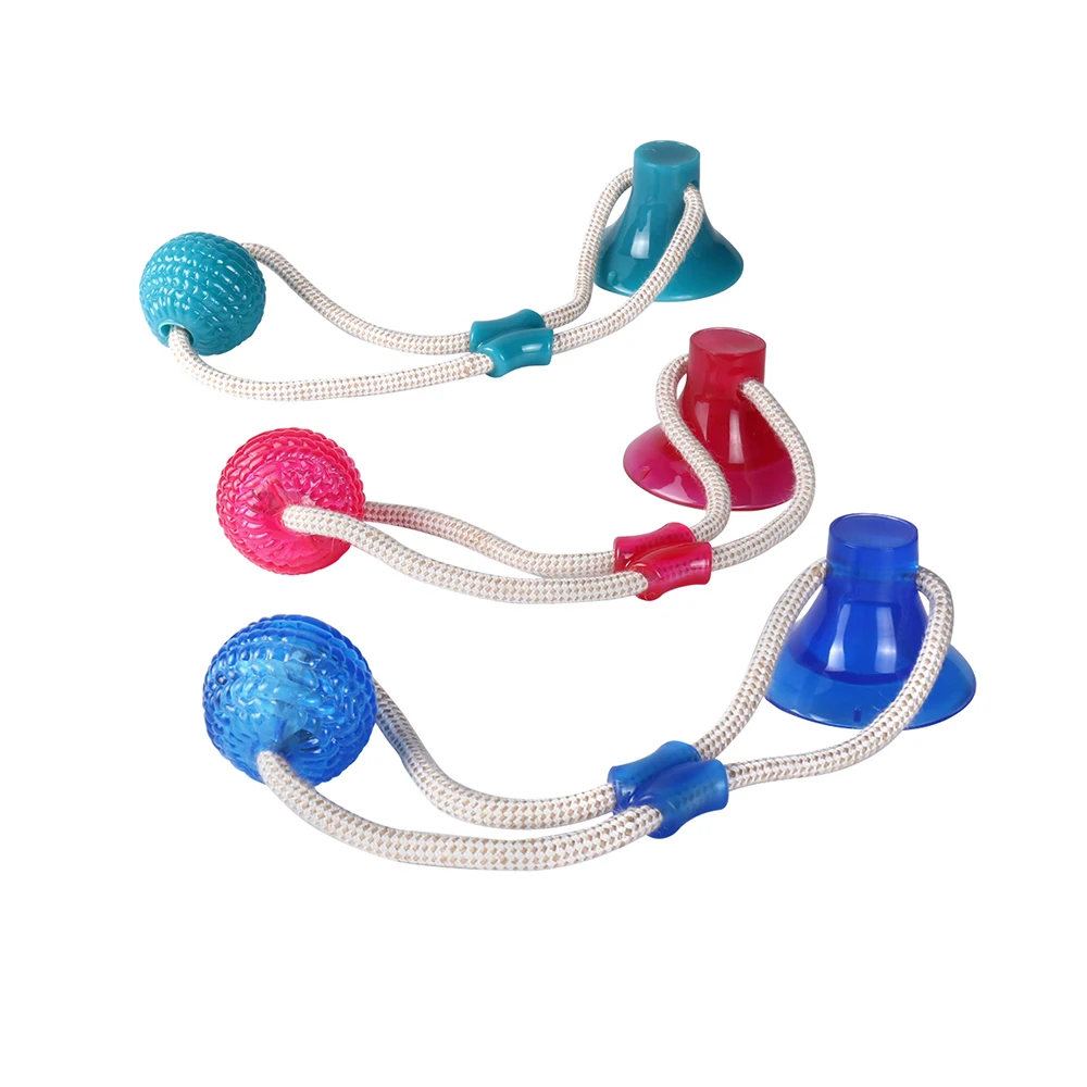 

Suction Dog Toy Elastic Ropes Dog Toothbrush Doggy Suction Cup Push TPR Ball Toys For Pet Dog Tooth Cleaning IQ Treat Toys