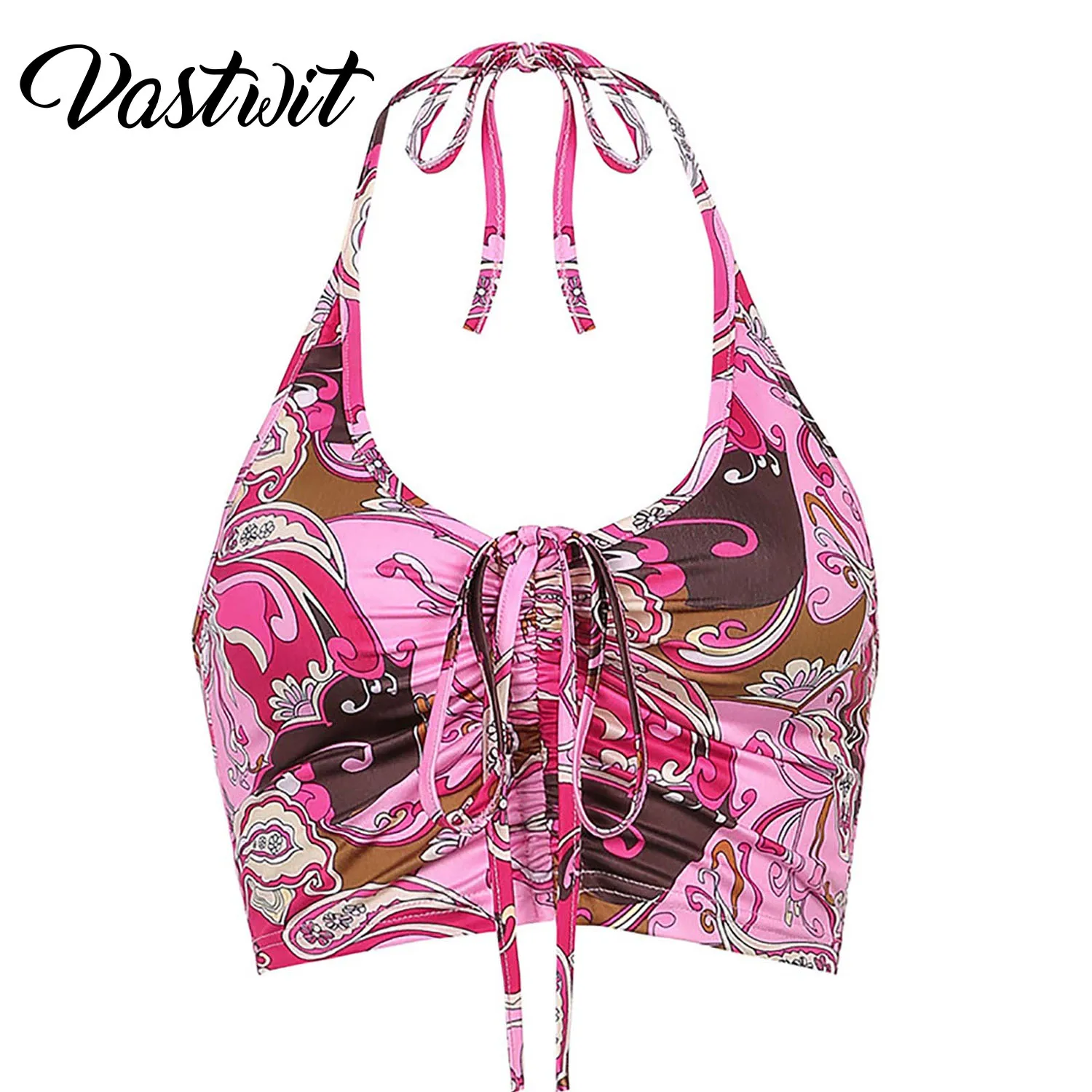 

Женский топ с глубоким V-образным вырезом, без рукавов