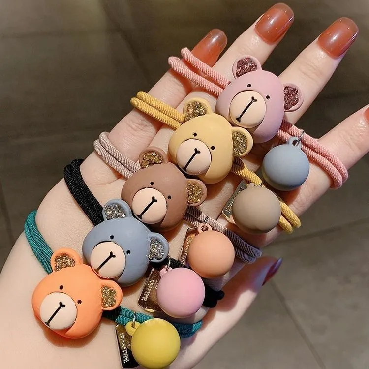 

Women Hair Ties Elastic Rubber Bands Bow Girl Acrylic Cherry New Cute Bear Knot Head Accessories Scrunchies Wholesale