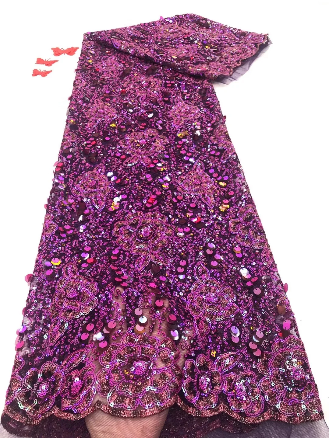 

Кружевная модная африканская сетчатая кружевная ткань высокого качества с блестками французская кружевная ткань 3D сетчатая Кружевная апп...