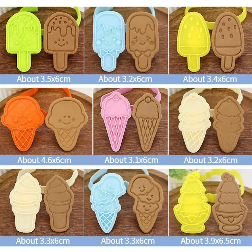 

Ice Cream Cake Cookie Plunger Cutter Fondant Gum Paste Mold Cone Cartoon Popsicle Biscuit Mold Toppers Christmas Cupcake Bi X5A6