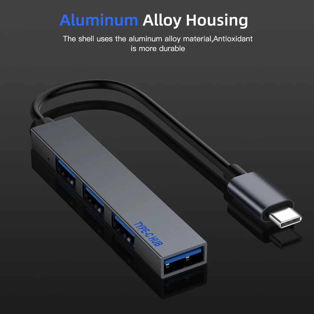 Type C OTG адаптер USB папа к Micro Женский Кабель конвертеры Type-C концентратор 4 порта