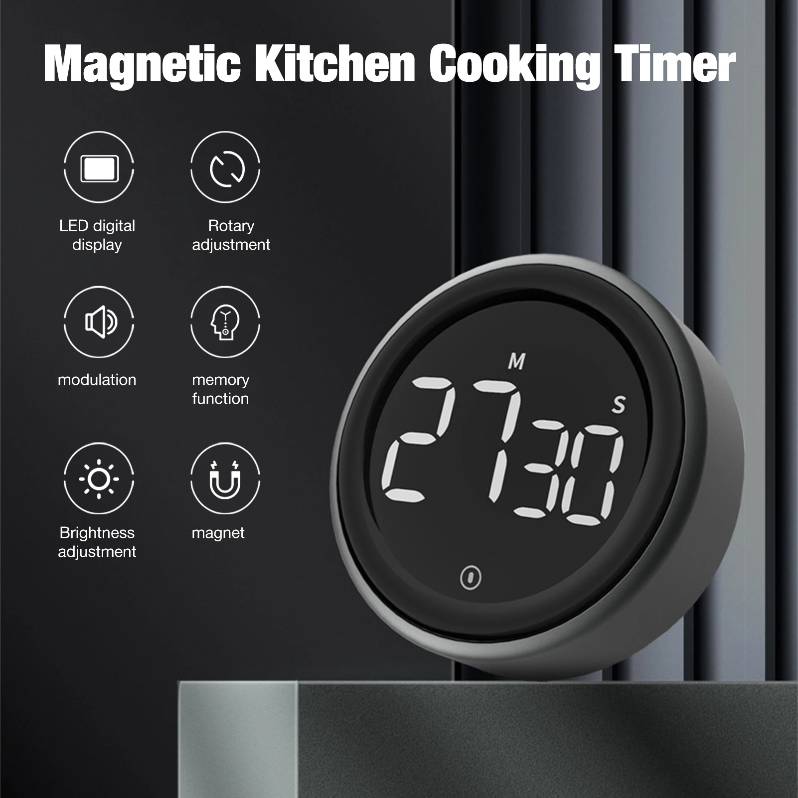

Magnetic Digital Timer Kitchen Cooking Timer Electronic Countdown Timer Alarm Clock Manual Cooking Shower Study Stopwatch