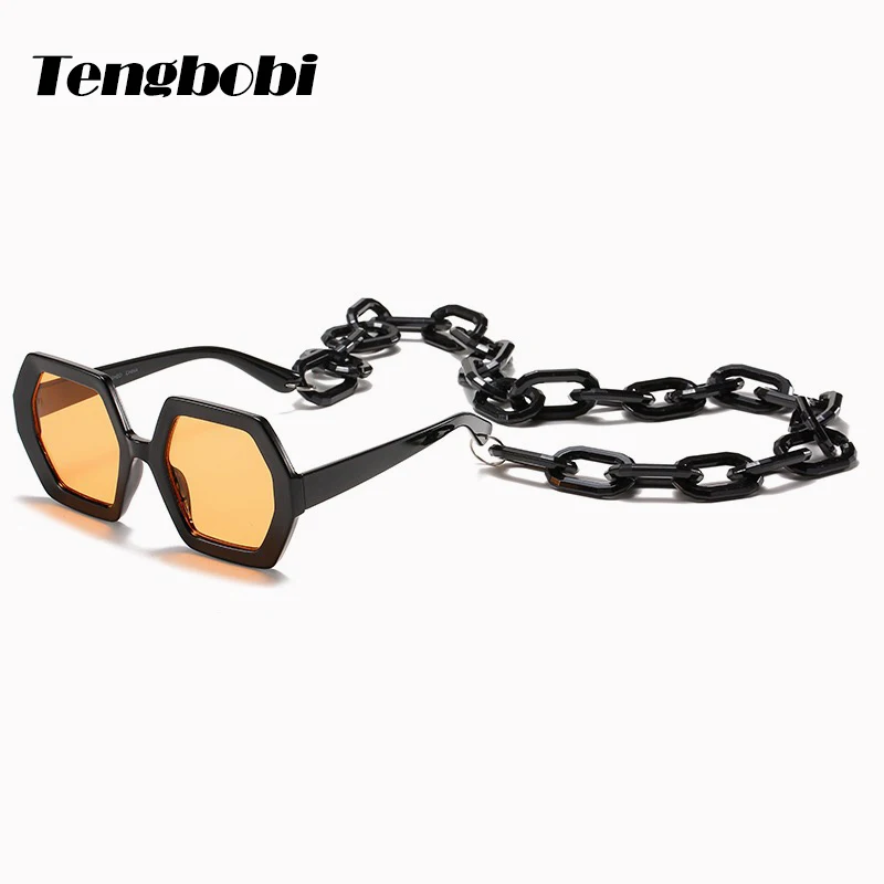 Модные уникальные солнцезащитные очки с цепочкой для женщин 2020 роскошные