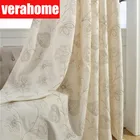 Роскошные занавески из льна в европейском стиле для гостиной, спальни, вышитые затемненные Цветочные занавески для окон, драпировки, домашний декор