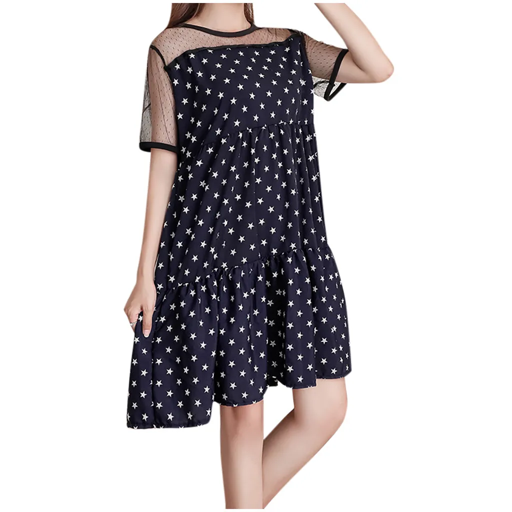 Женский летний сарафан повседневное свободное элегантное лоскутное короткое