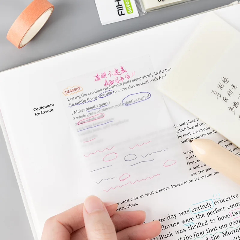 

50 pcs/pack Creative Transparent Memo Pad Waterproof Pet Paper Sticky Notes Daily To Do It Check List School Office Stationery