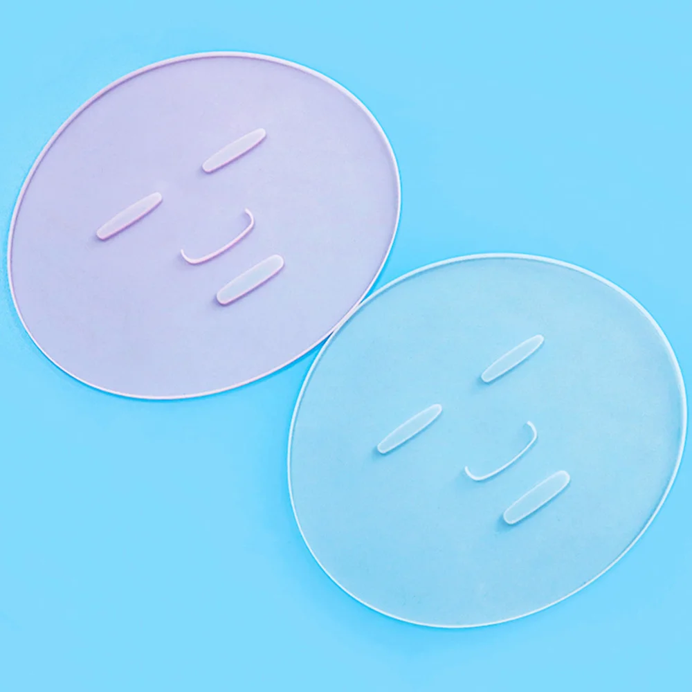 

2Pcs Silicone Mask Tray Makeup Tool Mask Mask Moisturizing Mask Fixed Silicone Film (Random Color)