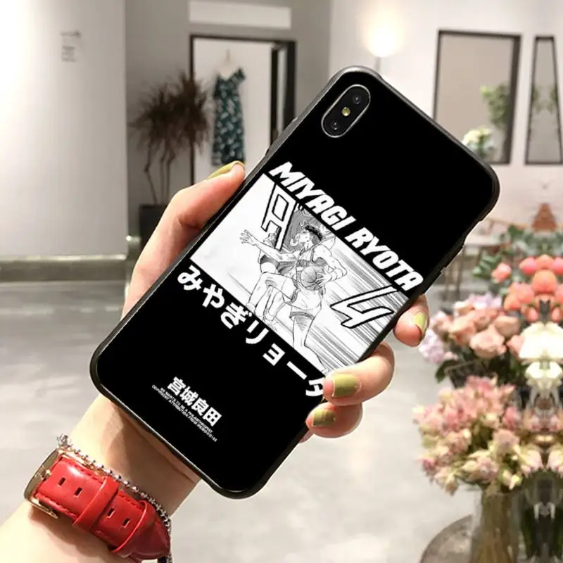 0 Slam Dunk Ретро Горячая кровь аниме ТПУ Черный чехол для телефона Корпус iPhone 11 pro XS MAX