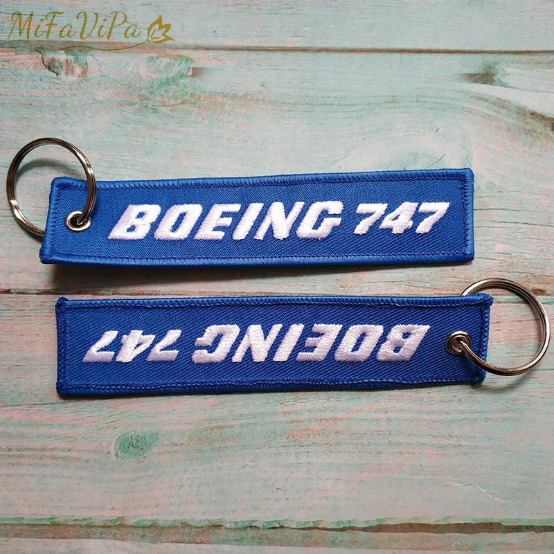 MiFaViPa 1 шт. брелок Боинг 747 новинка модный для телефона черный с вышивкой Синий