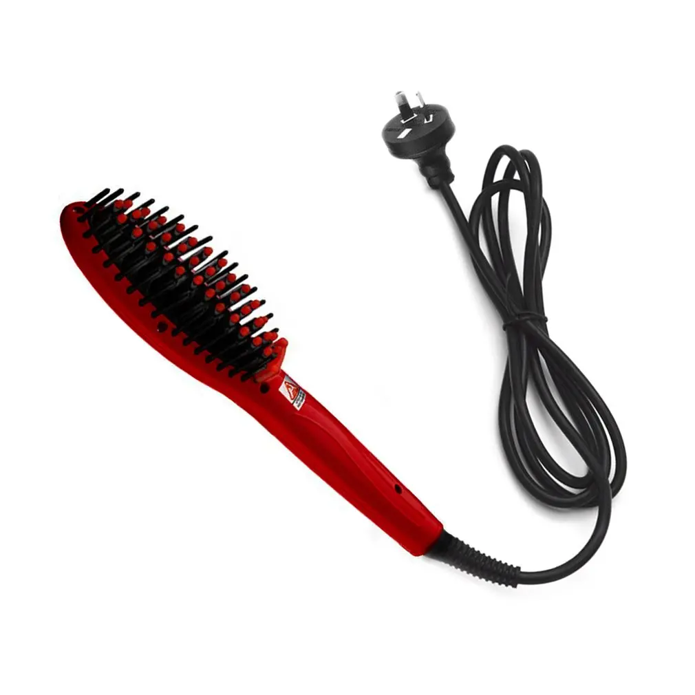 AU Plug Red Щетка для волос, быстрый выпрямитель для волос, расческа для волос, электрическая расческа, расческа, Утюги, авто прямые расчески для волос, щетка, подарки - Цвет: AU Plug Red