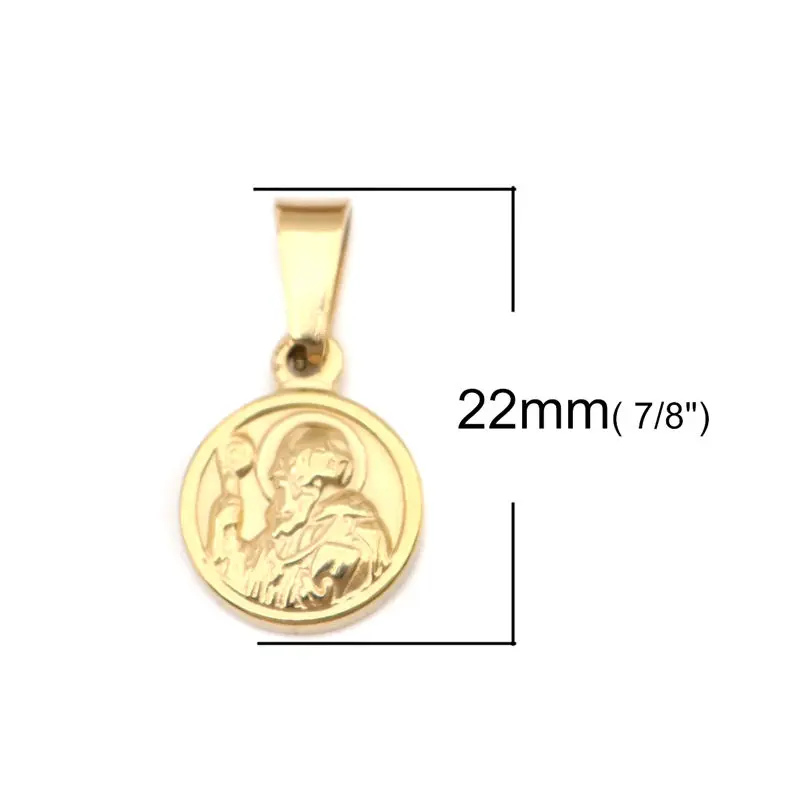 Подвески из нержавеющей стали круглые и золотые подвески с изображением Иисуса