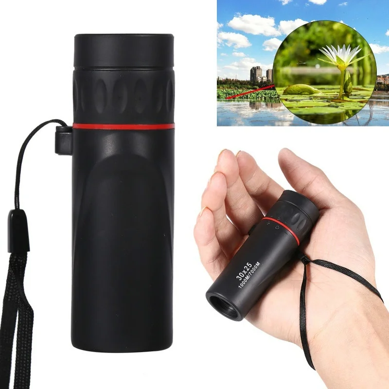 

30x25 HD Optical Monocular Waterproof Mini Portable Focus Telescope 10X Scope for Travel Hunting