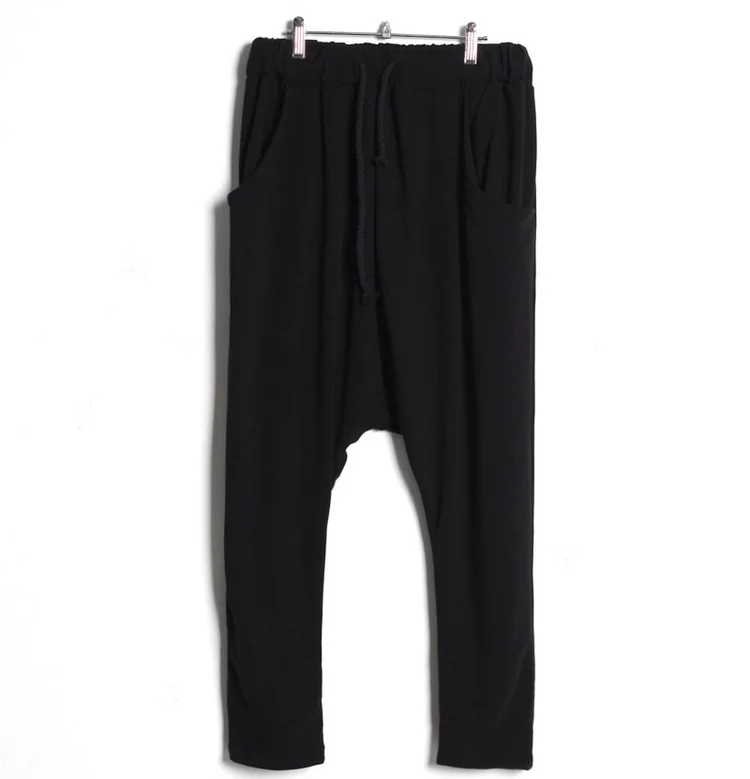 

Mr. homemade autumn new men's low crotch cross pants, slim fit Harlan pants