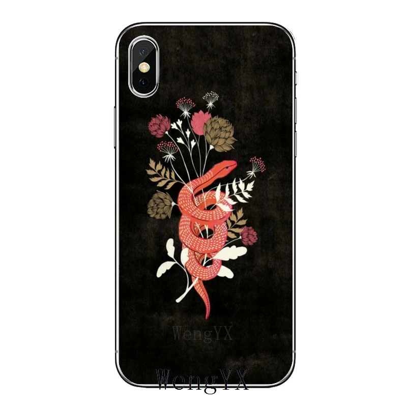 Футляр для телефона Fashion Brand Flower Snake Soft Silicone для iPhone 8 7 6 6S Plus 11 Pro XS Max XR X 5 5S SE 4S 4 iPod Touch.