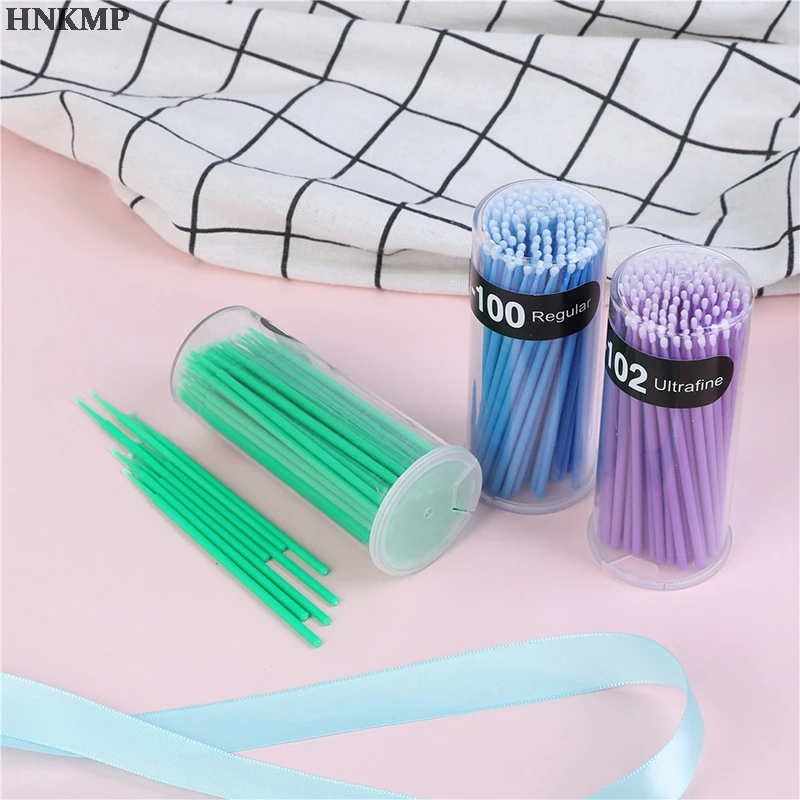 

100 Pcs/Pack colorful Disposable Individual Removing Swab Make Up Tools Micro Brush Lash Makeup Eyelash Brushes