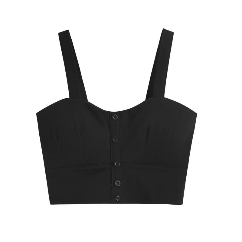 2021 New Women's Summer Sexy Vest Casual Wear Suspenders Vests For With Short Button-Tight Bodice Sports Yoga Underwear