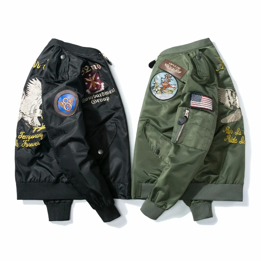 

Force Fly Flight Air bomber Embroidery Spring Autumn Retro Classic Men's jacket Coat