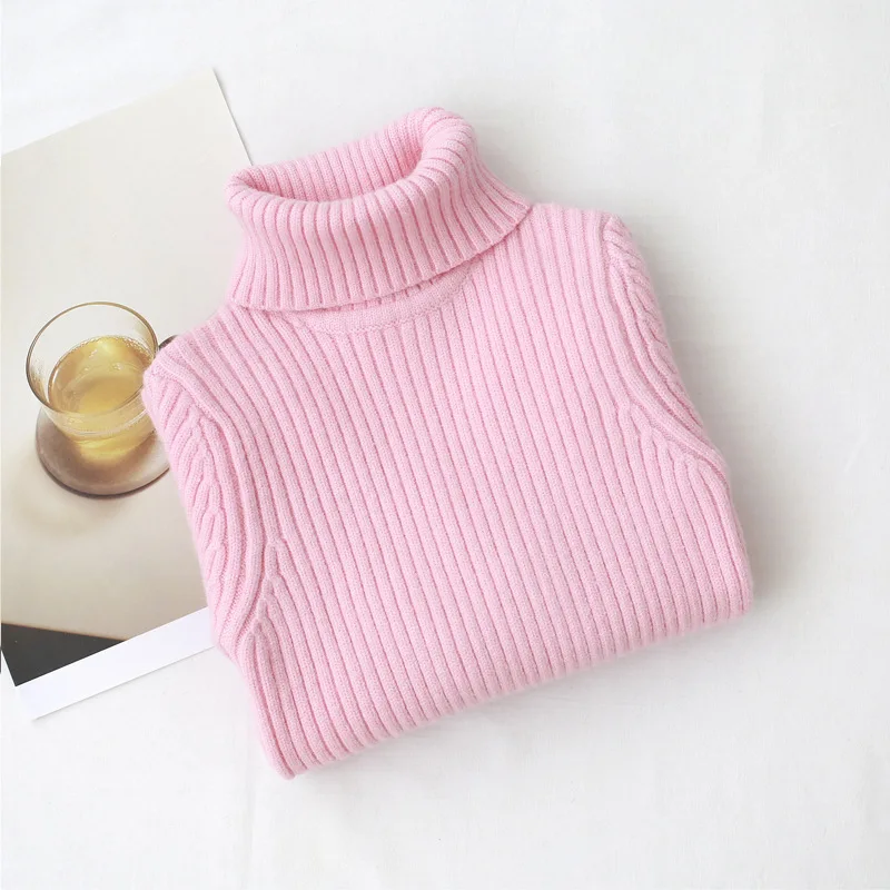 

Turtleneck Winter Sweaters For Girls 2020 Solid Knit Thick Cotton Warm Kids Girl Sweater Long Sleeve Chidlren's Clothing