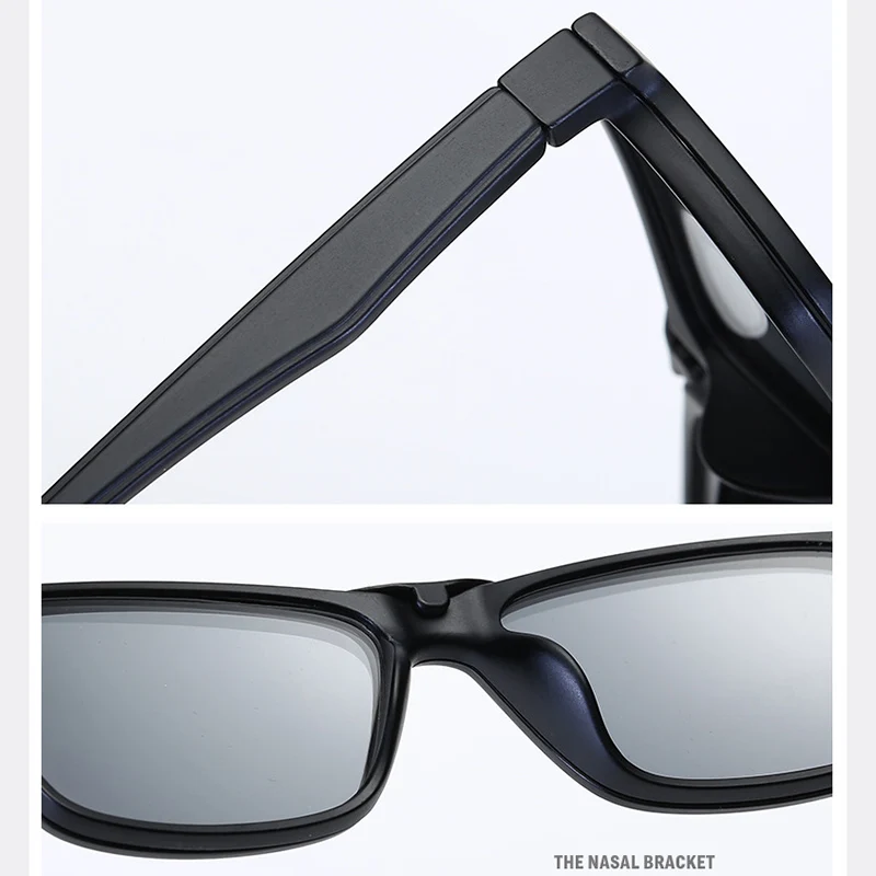 

5 In 1 Magnetic Sunglass Clip On Glasses Men Women Ultra-Light TR90 Polarized UV400 Prescription Optic Glasses Frame 6pcs/1set