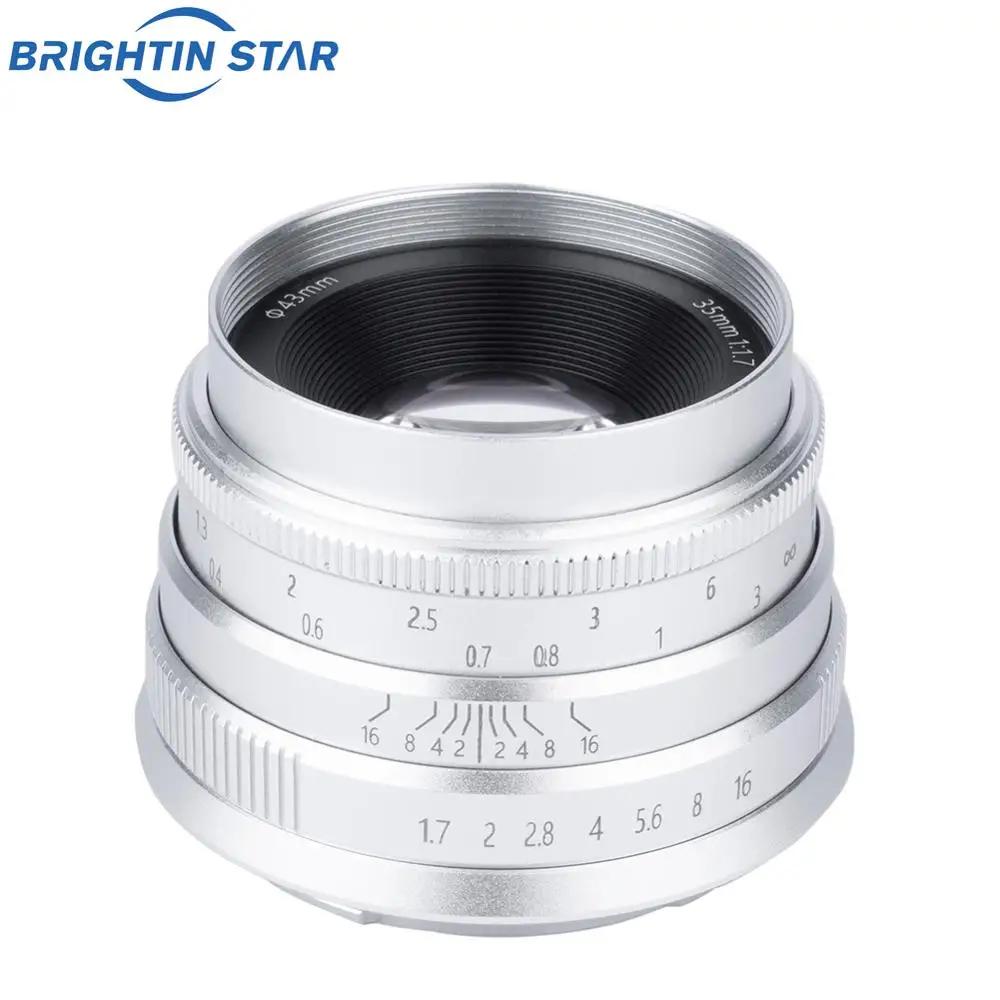 Brightin star 35 мм F1.7 с большой диафрагмой ручной фокус фиксированный объектив для Nikon