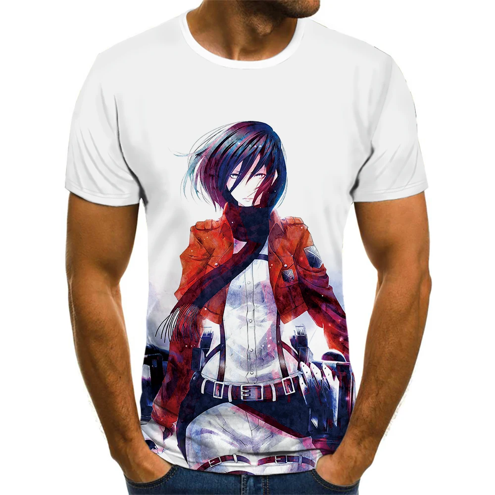 

3D Printing Japanese Animation Attack On Titan Printed Summer Men's T-Shirt Personalized Street Hip Hop Round Neck Short Sleeve