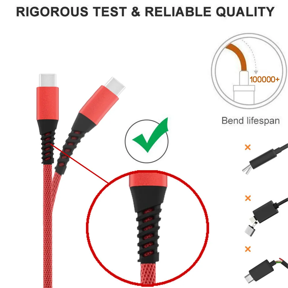 Прочный оплетенный нейлоном кабель Type-c 1M для Huawei с автоматическим отключением быстрой зарядки Xiaomi мобильного телефона.
