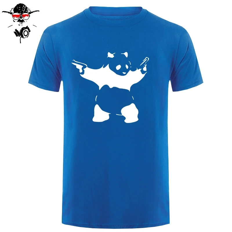 Новая летняя футболка с рисунком банкси панды пистолеты мужская повседневная