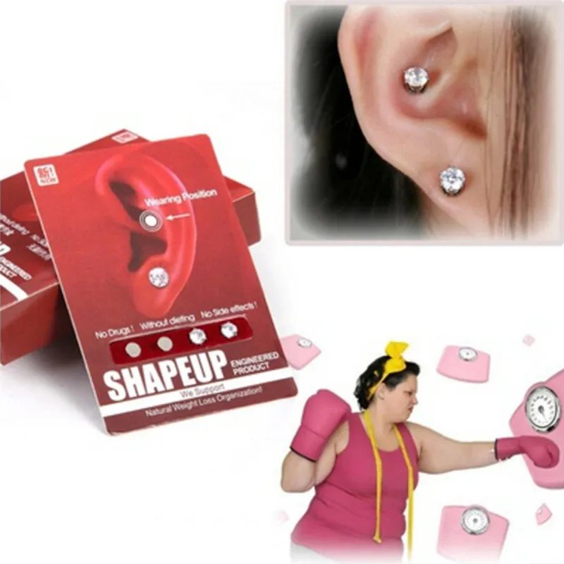 

1Pair Healthy Stimulating Acupoints Stud Earring Eyesight Slimming Magnetic Therapy Weight Loss Earrings Magnet In Ear