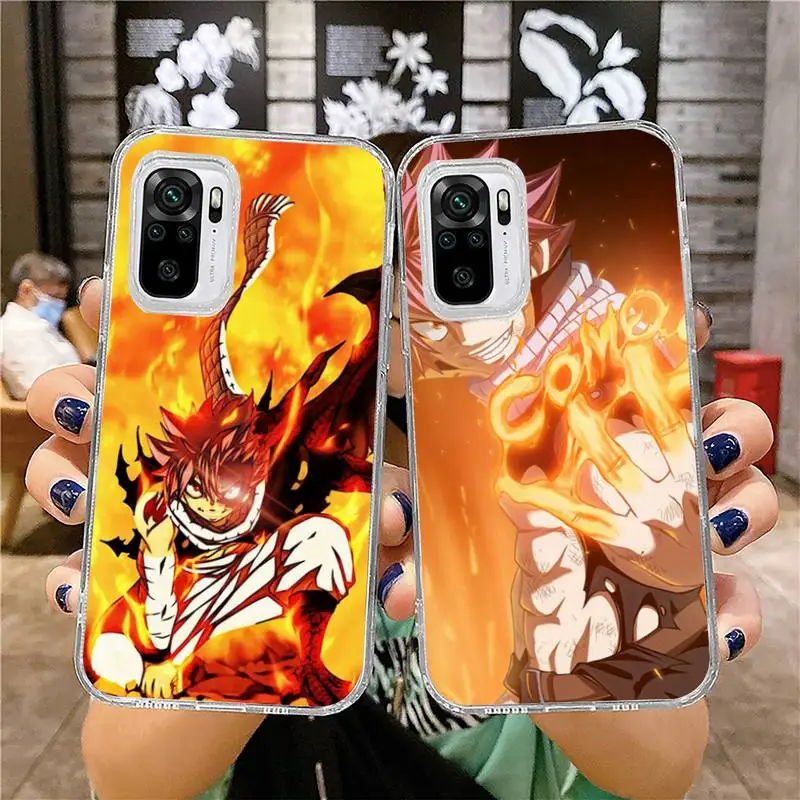 

Anime Manga Fairy Tail Phone Case for xiaomi 11 redmi note 10 9 8 7 pro lite T A S 10T 9A 9S 8T pro 4G transparent coque funda