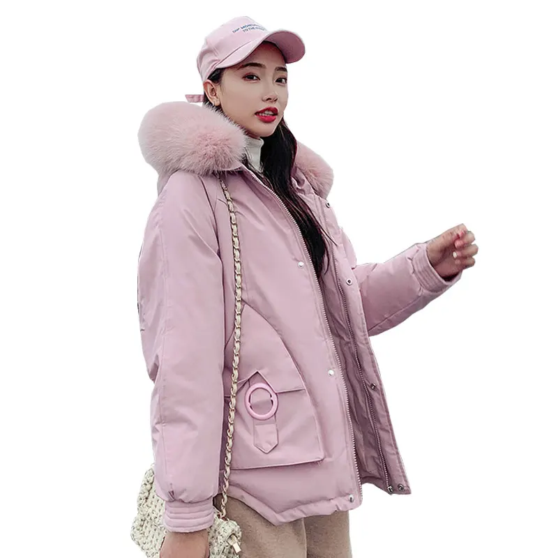 Меховое пальто с капюшоном зимнее пуховое куртка для студентов Толстая теплая