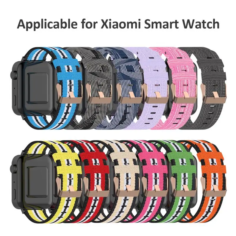 

18mm Muti-colors Wrist Straps Bracelets Comfortable Durable Watchband Wristband Canvas Nylon Strap For Xiaomi Smart Watch