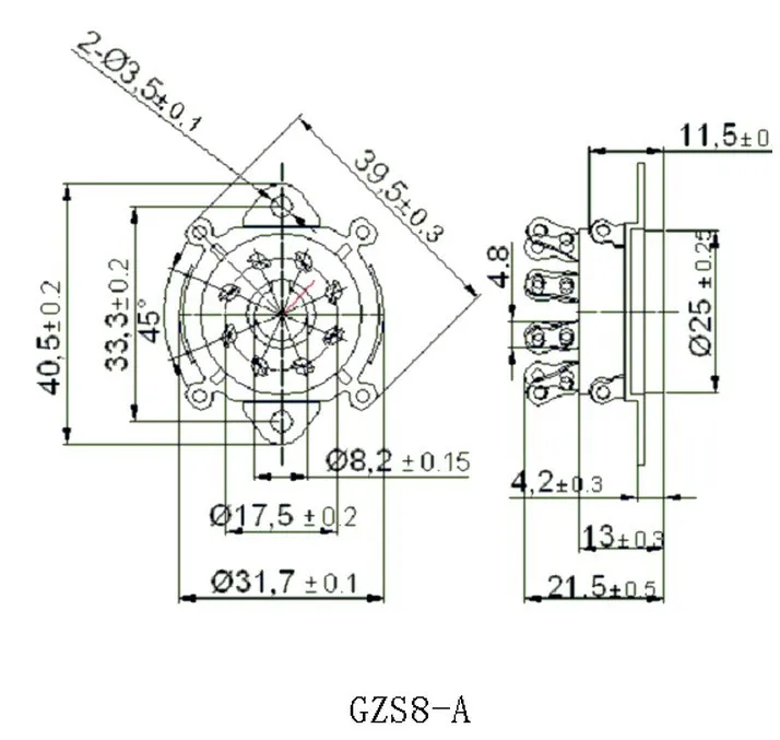Розетка бакелитовая для подседельной трубы цвет черный Φ 8 Pin серебристая розетка