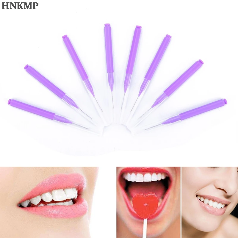 

Push-pull Interdental Brush Orthodontic Dental Cleaning Brushes Adults Toothpick Dental Floss 8Pcs New