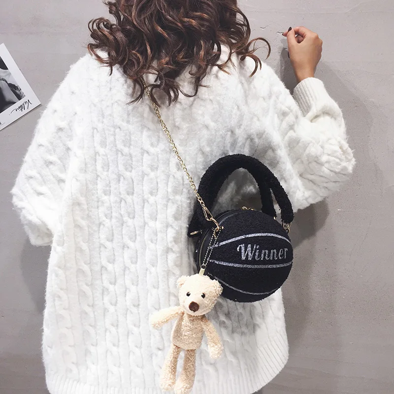 

Women Single Shoulder Bags 2021 Fashion Small Ball Design Trend Women's Simple Messenger Winter New Crossbody Funny Bags