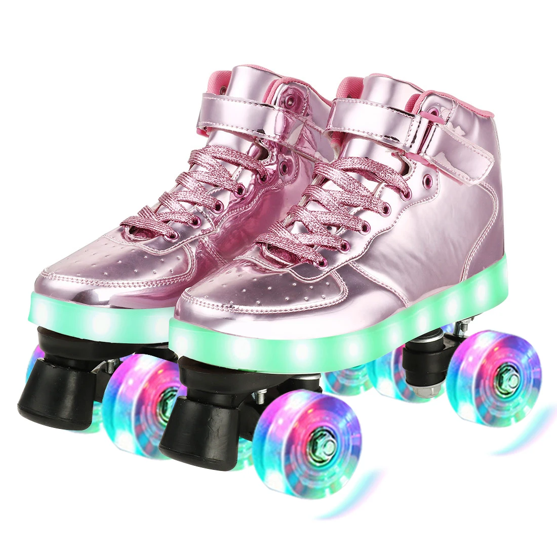 Flash коньки роликовые способный преодолевать Броды для взрослых детей Usb зарядки