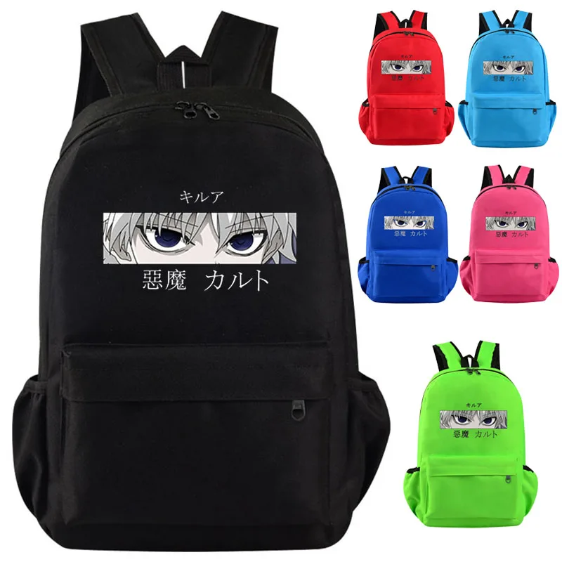 

Hunter X Hunter Canvas Backpack Boys Shoulder Bags School Backapck for Teenager Girls Anime Laptop Travel Rucksack Knapsack