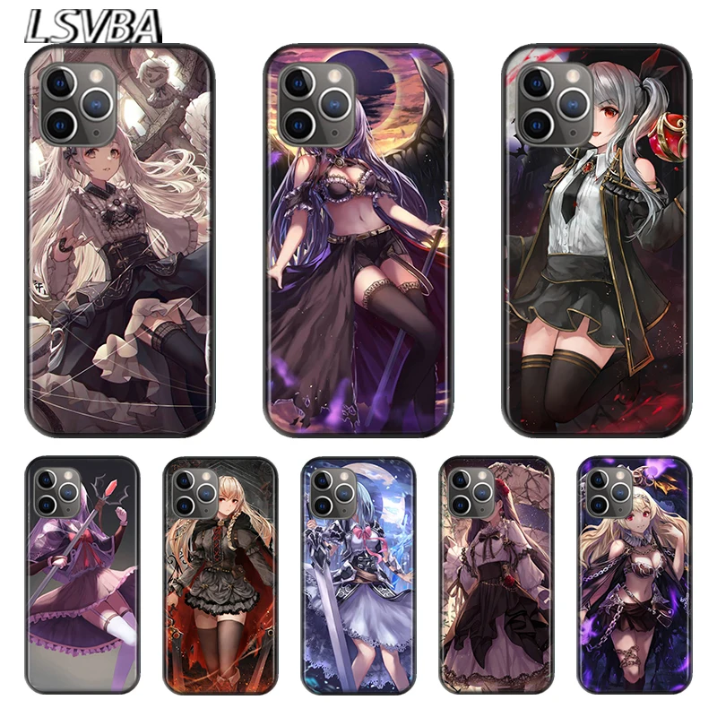 

Sexy Cute Manga Girl For Apple iPhone 12 11 XS Pro Max Mini XR X 8 7 6 6S Plus 5 SE 2020 Black Silicone soft Cover Phone Case