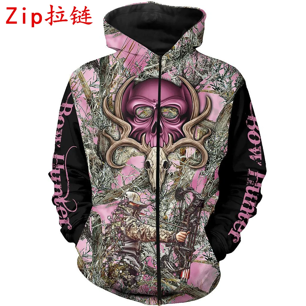 

Bow Hunter Skull 3D Full Printed Mens Sweatshirt Autumn Unisex Casual Fashion Pullover Hip Hop Streetwear W04